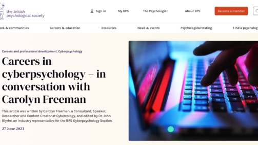 BPS CyberPsych Interview 27 Jun 23